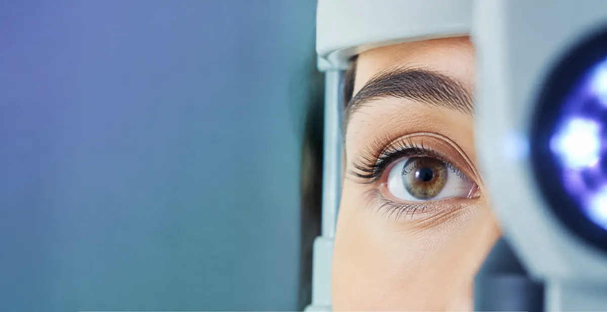 A child receiving an eye examination